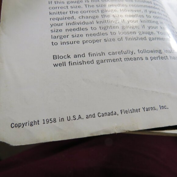 Fleisher's Hand Knitting Fashion Magazine Vol 103..1958 with real patterns - Picture 3 of 16